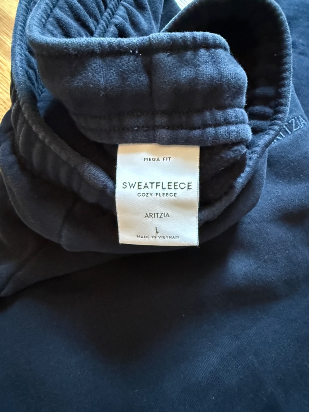 Aritzia Navy Sweatfleece Sweatpants - Picture 3 of 5